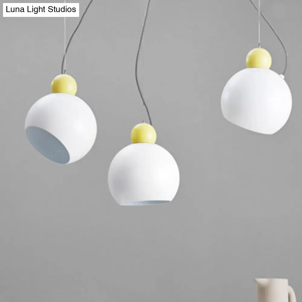 Green/White Nordic Dome Pendant Lamp for Stylish Living Room Ceiling Lighting