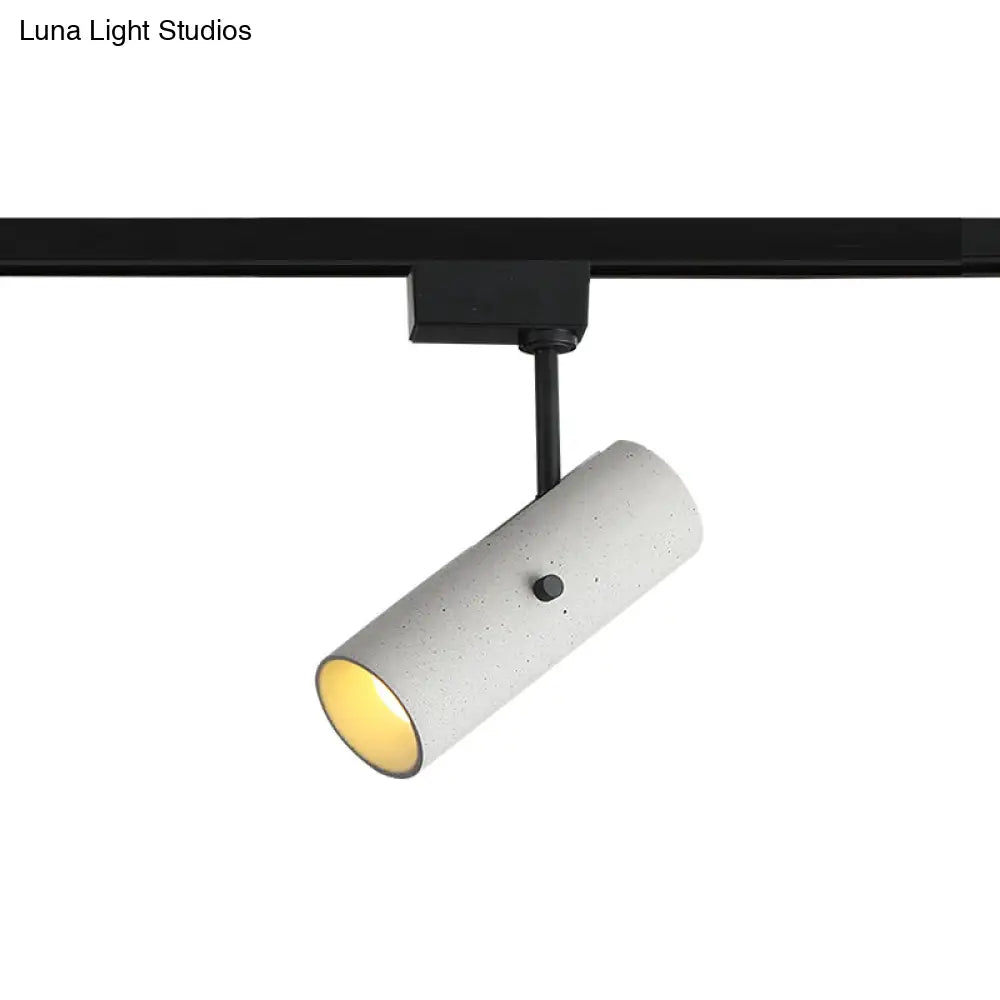 DecorBites™ DecorBites™ Grey Cement Semi Flush Mount Spotlight with Modern Cylinder Shade for Dining Room