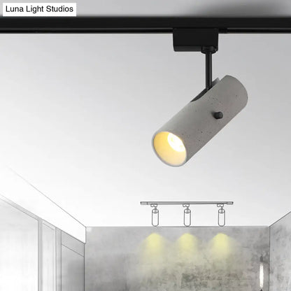 DecorBites™ DecorBites™ Grey Cement Semi Flush Mount Spotlight with Modern Cylinder Shade for Dining Room