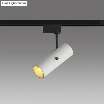 DecorBites™ DecorBites™ Grey Cement Semi Flush Mount Spotlight with Modern Cylinder Shade for Dining Room