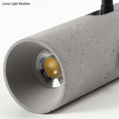 DecorBites™ DecorBites™ Grey Cement Semi Flush Mount Spotlight with Modern Cylinder Shade for Dining Room