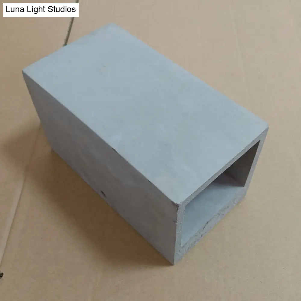 DecorBites™ Grey Flush Mount Wall Light Nordic 1 Head - Cube/Cuboid Cement - Up & Down Sconce Light for Stairs - 4"/5"/7" Wide