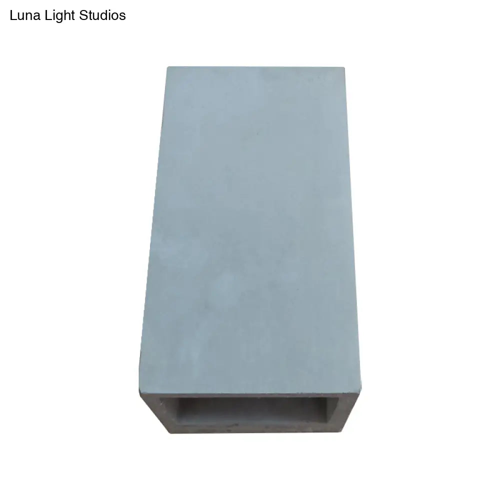DecorBites™ Grey Flush Mount Wall Light Nordic 1 Head - Cube/Cuboid Cement - Up & Down Sconce Light for Stairs - 4"/5"/7" Wide