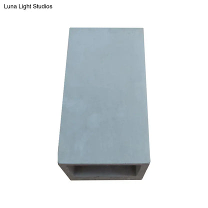 DecorBites™ Grey Flush Mount Wall Light Nordic 1 Head - Cube/Cuboid Cement - Up & Down Sconce Light for Stairs - 4"/5"/7" Wide