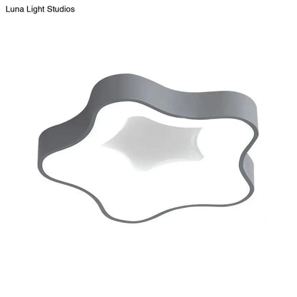 DecorBites™ DecorBites™ Grey Nordic Star LED Flush Ceiling Light for Bedroom - Warm/White