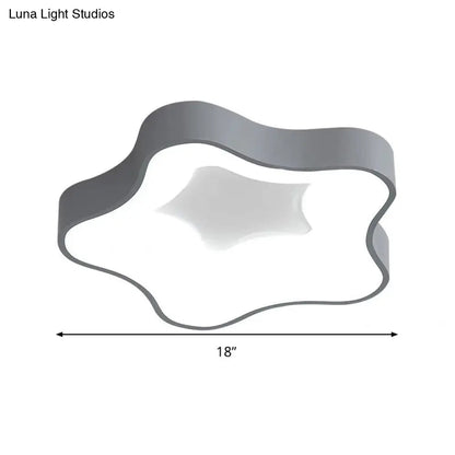 DecorBites™ DecorBites™ Grey Nordic Star LED Flush Ceiling Light for Bedroom - Warm/White