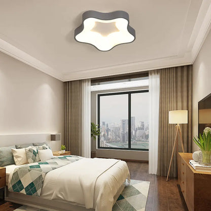 DecorBites™ DecorBites™ Grey Nordic Star LED Flush Ceiling Light for Bedroom - Warm/White
