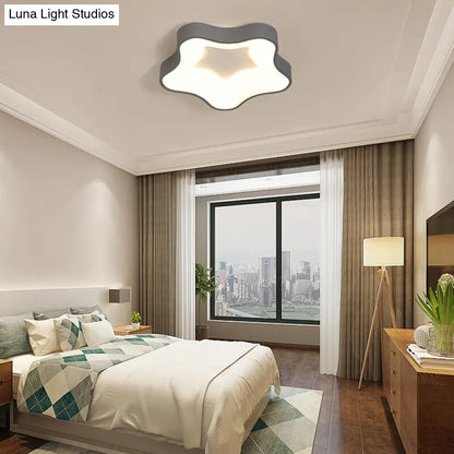 DecorBites™ DecorBites™ Grey Nordic Star LED Flush Ceiling Light for Bedroom - Warm/White
