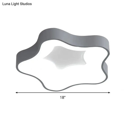 DecorBites™ DecorBites™ Grey Nordic Star LED Flush Ceiling Light for Bedroom - Warm/White