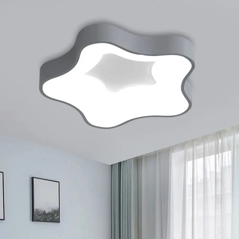 DecorBites™ DecorBites™ Grey Nordic Star LED Flush Ceiling Light for Bedroom - Warm/White