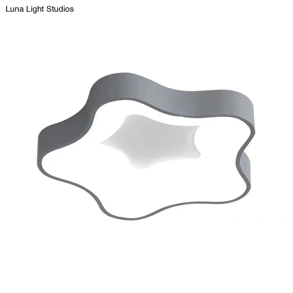 DecorBites™ DecorBites™ Grey Nordic Star LED Flush Ceiling Light for Bedroom - Warm/White