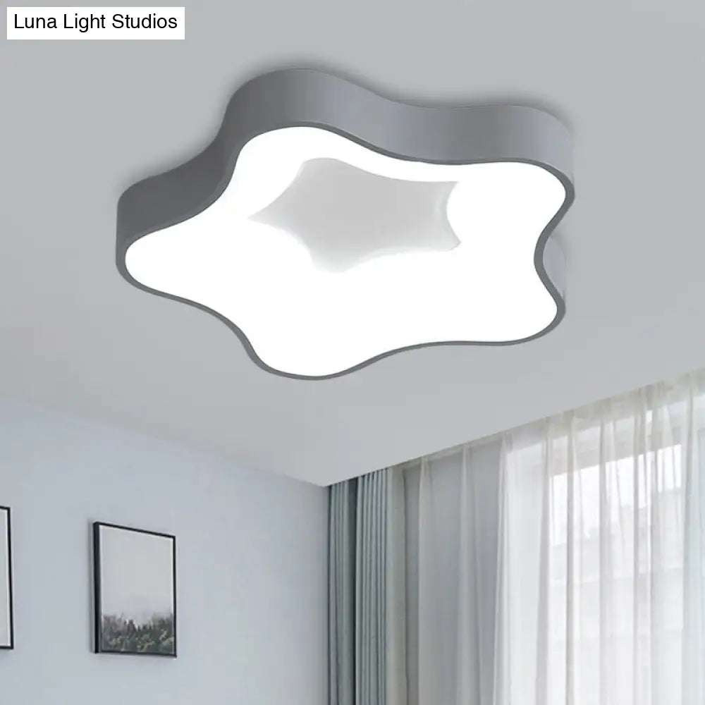 DecorBites™ DecorBites™ Grey Nordic Star LED Flush Ceiling Light for Bedroom - Warm/White