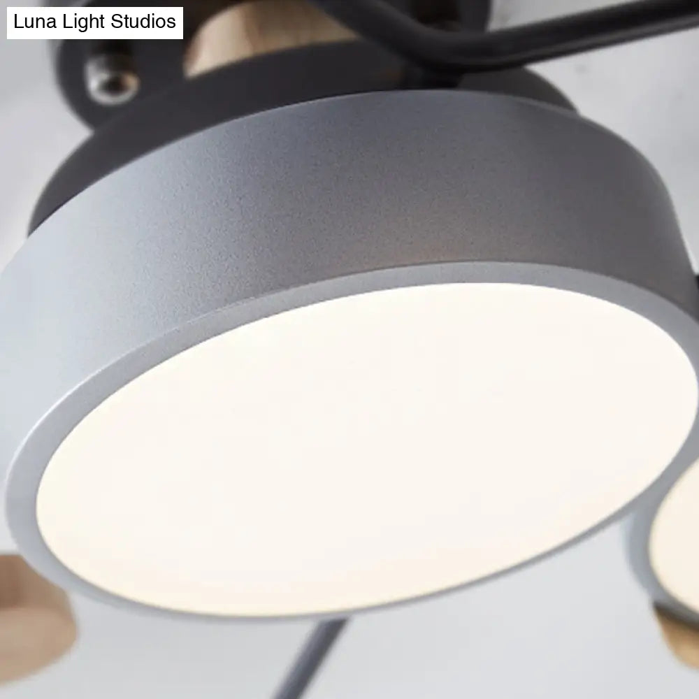 DecorBites™ DecorBites™ Grey Round Dining Room LED Ceiling Fixture with Acrylic Semi Flush Mount