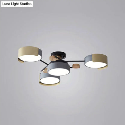 DecorBites™ DecorBites™ Grey Round Dining Room LED Ceiling Fixture with Acrylic Semi Flush Mount