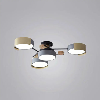 DecorBites™ DecorBites™ Grey Round Dining Room LED Ceiling Fixture with Acrylic Semi Flush Mount