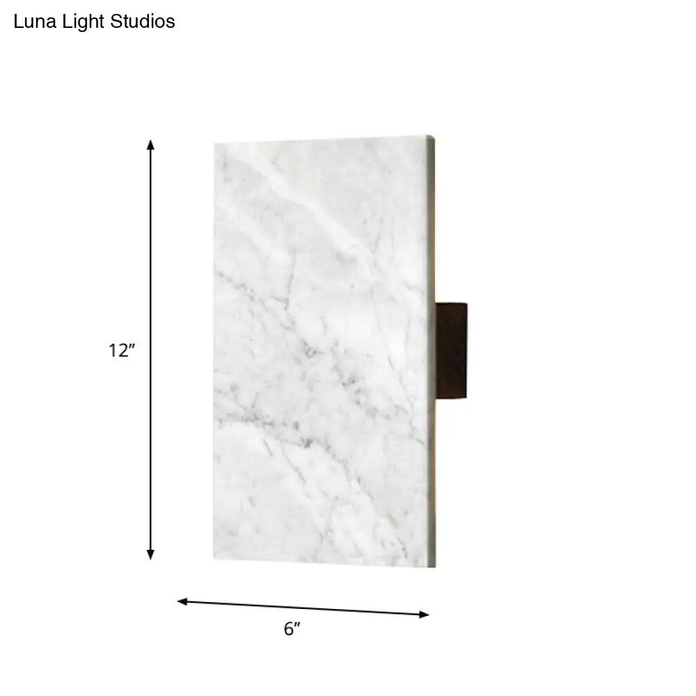 DecorBites™ Grey Wall Sconce with Rectangle Marble Shade - 2 Lights Bedside Wall Mounted Lamp