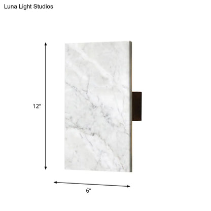 DecorBites™ Grey Wall Sconce with Rectangle Marble Shade - 2 Lights Bedside Wall Mounted Lamp