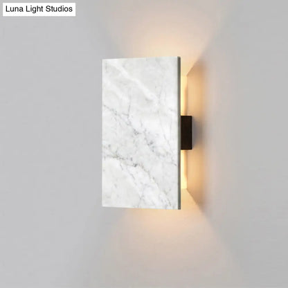 DecorBites™ Grey Wall Sconce with Rectangle Marble Shade - 2 Lights Bedside Wall Mounted Lamp