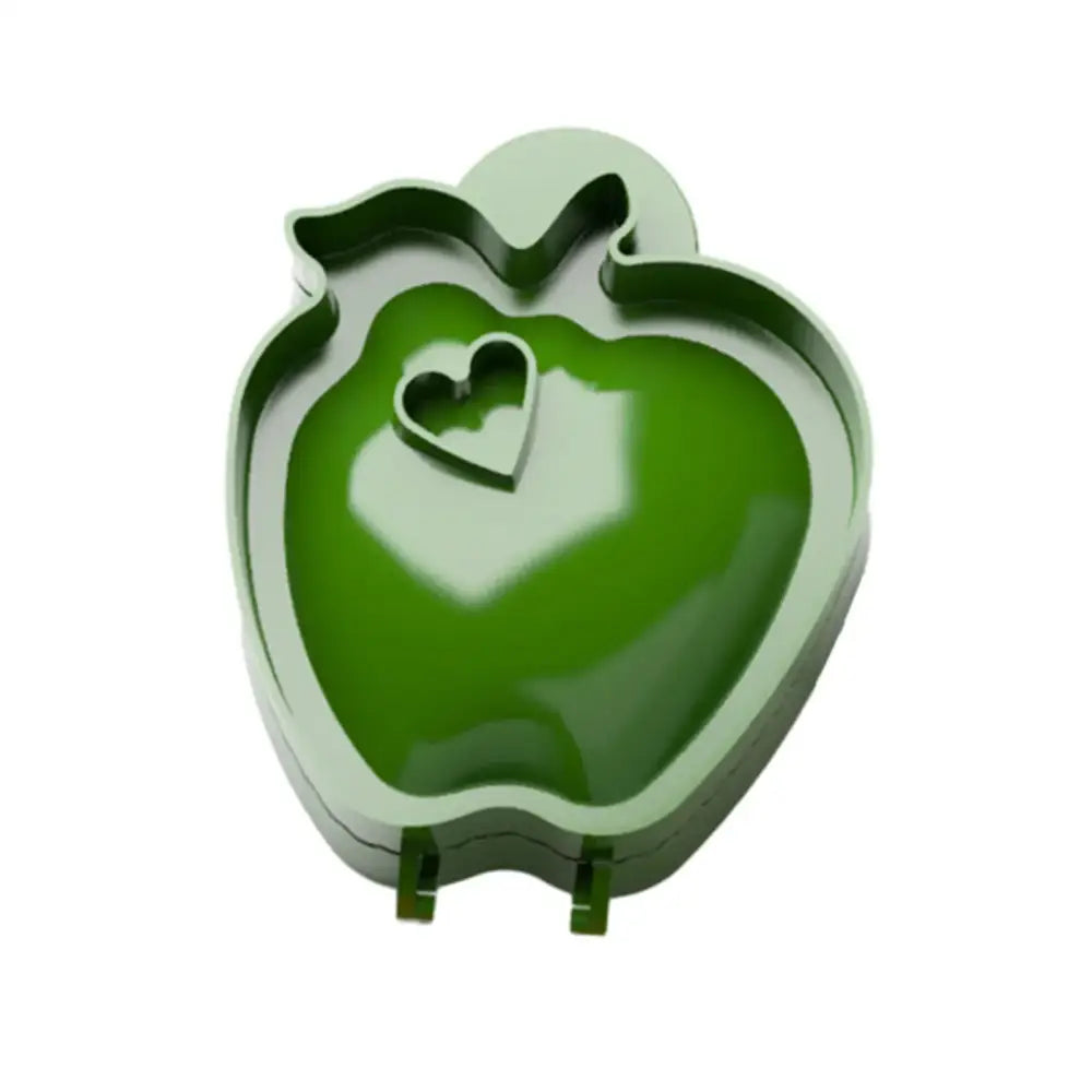 Green apple-shaped hand pie mold in green with a heart cutout from halloween hand pie molds set kitchen baking tools