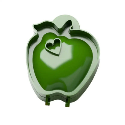 Green apple-shaped hand pie mold in green with a heart cutout from halloween hand pie molds set kitchen baking tools