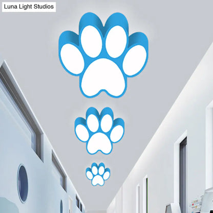 DecorBites™ DecorBites™ Hallway Home Paw LED Flushmount Ceiling Light - Acrylic, Kids' Lovely Design