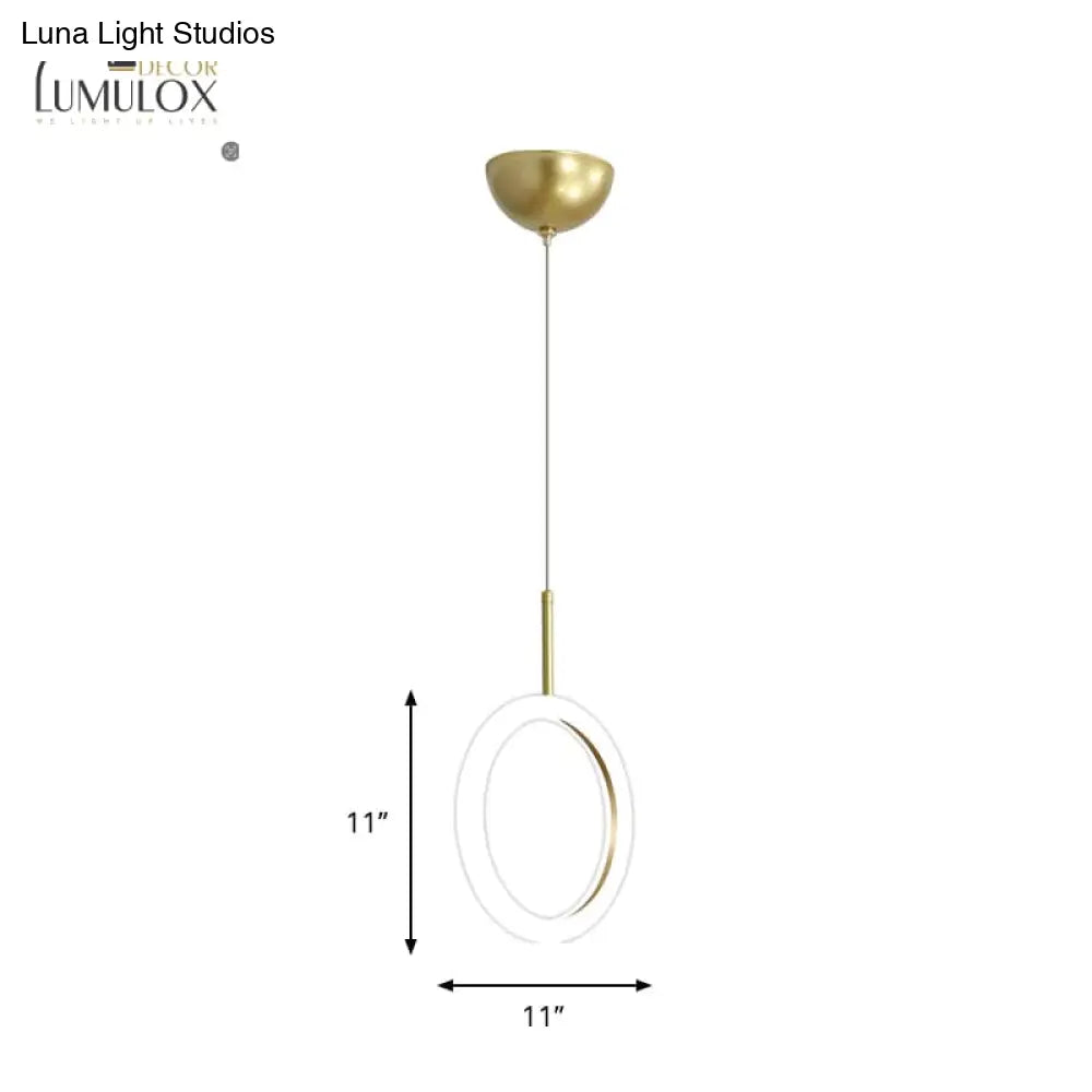 DecorBites™ DecorBites™ Halo Ring Restaurant Down Pendant Light in Gold, Warm/White Light