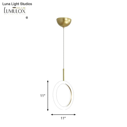 DecorBites™ DecorBites™ Halo Ring Restaurant Down Pendant Light in Gold, Warm/White Light