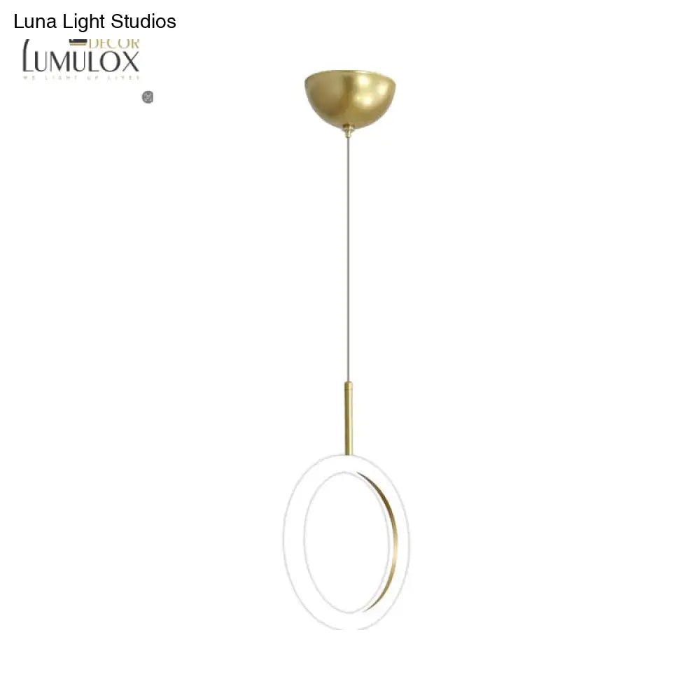 DecorBites™ DecorBites™ Halo Ring Restaurant Down Pendant Light in Gold, Warm/White Light