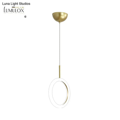 DecorBites™ DecorBites™ Halo Ring Restaurant Down Pendant Light in Gold, Warm/White Light
