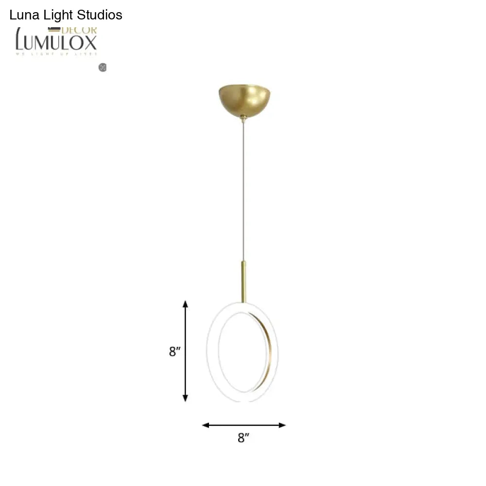 DecorBites™ DecorBites™ Halo Ring Restaurant Down Pendant Light in Gold, Warm/White Light