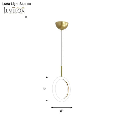 DecorBites™ DecorBites™ Halo Ring Restaurant Down Pendant Light in Gold, Warm/White Light