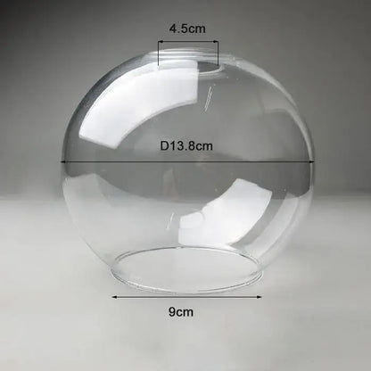 Hand blown clear glass globe lampshade with smooth transparent surface 13.8cm diameter for living room lighting