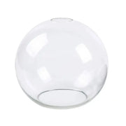 Hand blown clear glass globe lampshade with smooth transparent surface and subtle reflective highlights for living room lighting