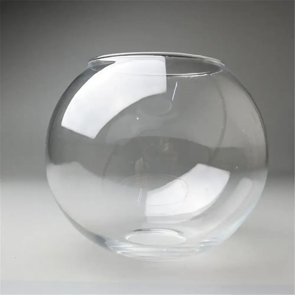 Hand blown clear glass globe lampshade with smooth rounded design and wider rim for living room lighting