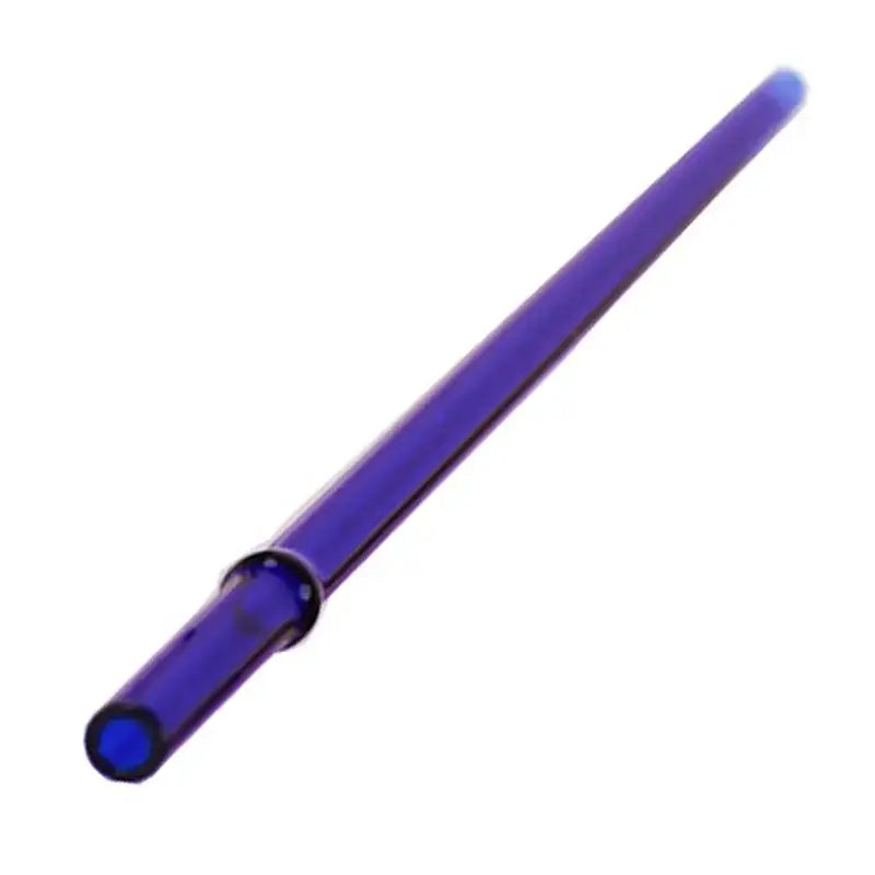 A sleek translucent purple hand blown glass straw with a smooth cylindrical shape from decorbites glass straws
