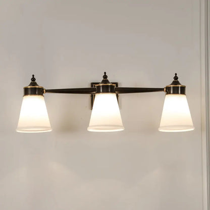 DecorBites™ Hand-Blown Cream Glass Bath Wall Sconce Light - Postmodern Tapered Vanity Lighting