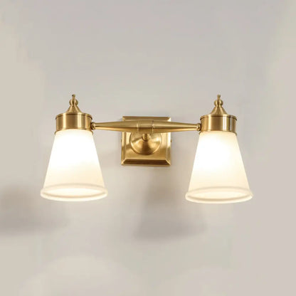 DecorBites™ Hand-Blown Cream Glass Bath Wall Sconce Light - Postmodern Tapered Vanity Lighting