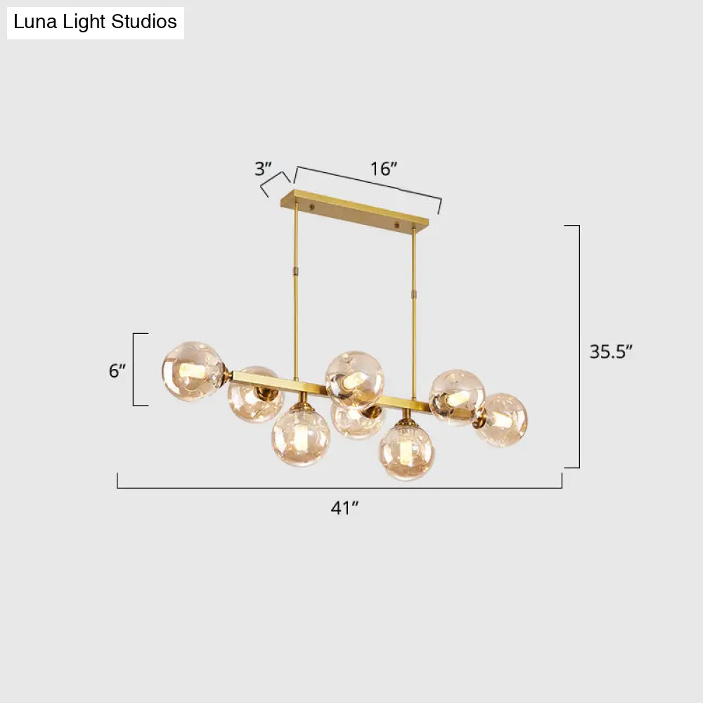 DecorBites™ Hand-Blown Glass Island Pendant Lamp for Restaurant - Modern Dimple Design