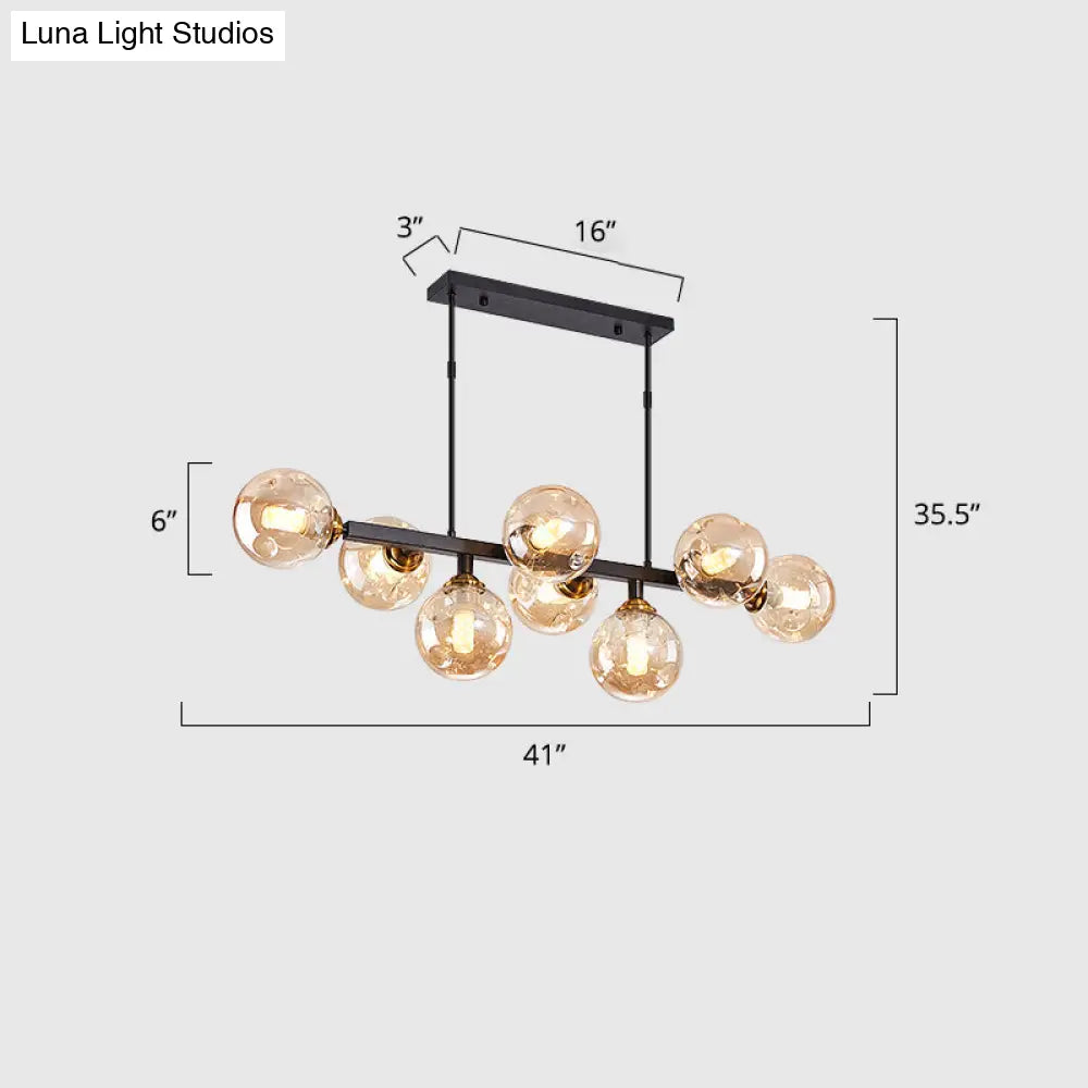 DecorBites™ Hand-Blown Glass Island Pendant Lamp for Restaurant - Modern Dimple Design