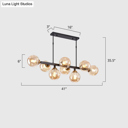 DecorBites™ Hand-Blown Glass Island Pendant Lamp for Restaurant - Modern Dimple Design