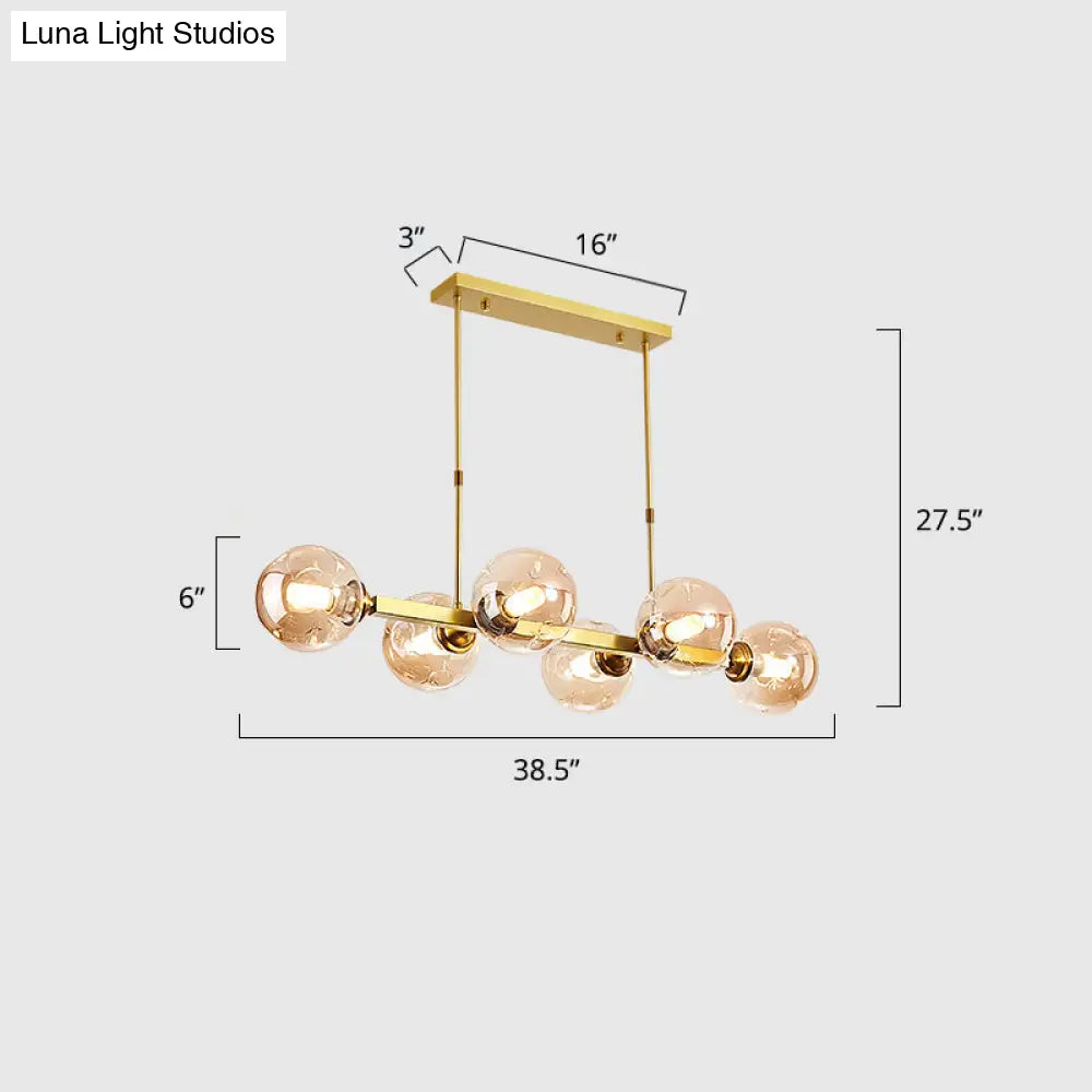 DecorBites™ Hand-Blown Glass Island Pendant Lamp for Restaurant - Modern Dimple Design