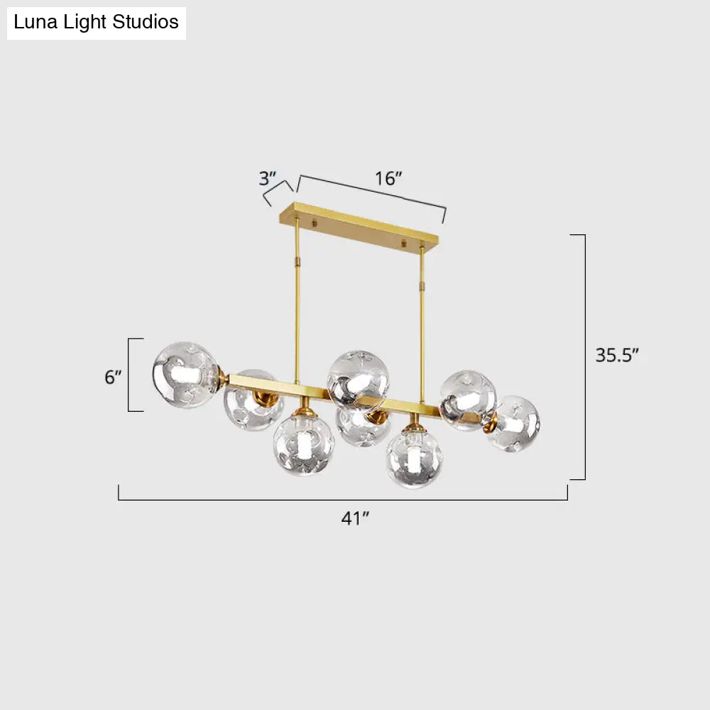 DecorBites™ Hand-Blown Glass Island Pendant Lamp for Restaurant - Modern Dimple Design