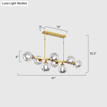 DecorBites™ Hand-Blown Glass Island Pendant Lamp for Restaurant - Modern Dimple Design