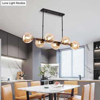 DecorBites™ Hand-Blown Glass Island Pendant Lamp for Restaurant - Modern Dimple Design