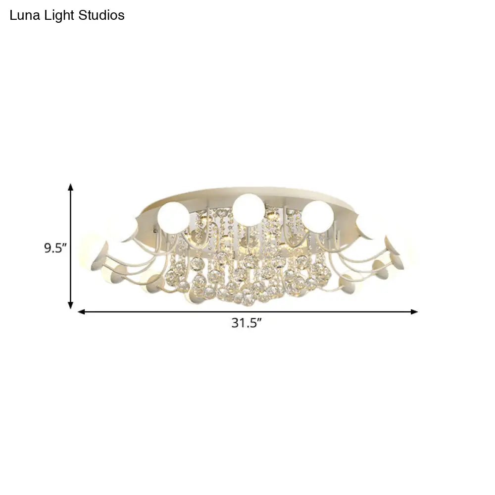 DecorBites™ DecorBites™ Hand-Cut Crystal Sphere Ceiling Light with Modern Design: 10/12-Head Black/White Mounting for Parlor with Warm/White Light