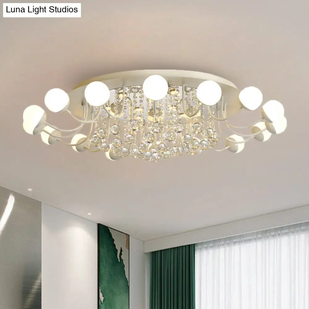 DecorBites™ DecorBites™ Hand-Cut Crystal Sphere Ceiling Light with Modern Design: 10/12-Head Black/White Mounting for Parlor with Warm/White Light