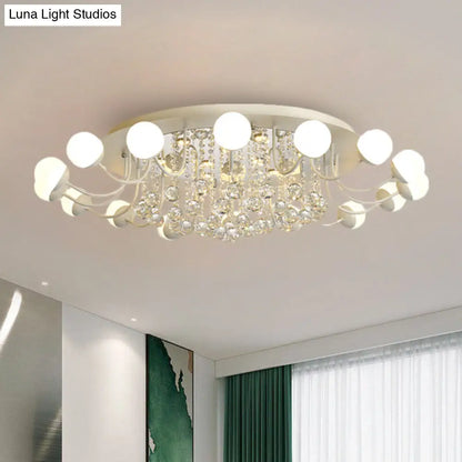 DecorBites™ DecorBites™ Hand-Cut Crystal Sphere Ceiling Light with Modern Design: 10/12-Head Black/White Mounting for Parlor with Warm/White Light
