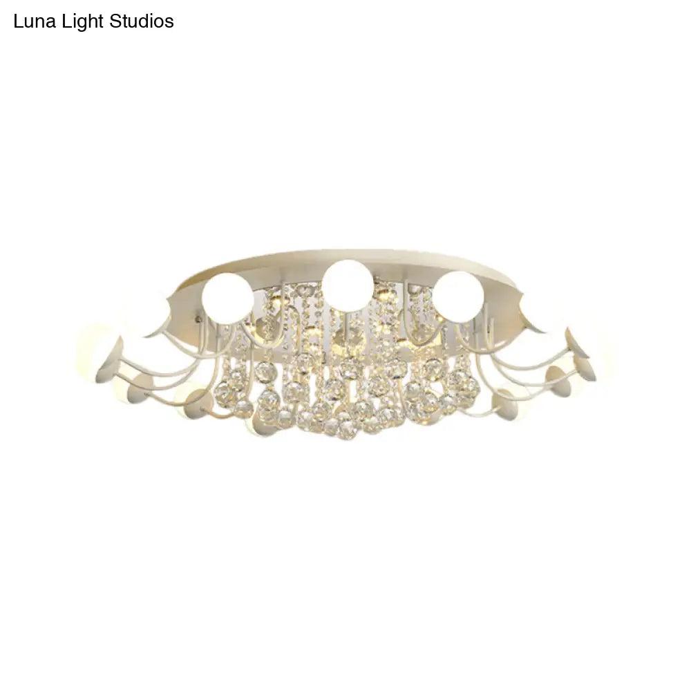 DecorBites™ DecorBites™ Hand-Cut Crystal Sphere Ceiling Light with Modern Design: 10/12-Head Black/White Mounting for Parlor with Warm/White Light