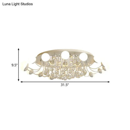 DecorBites™ DecorBites™ Hand-Cut Crystal Sphere Ceiling Light with Modern Design: 10/12-Head Black/White Mounting for Parlor with Warm/White Light