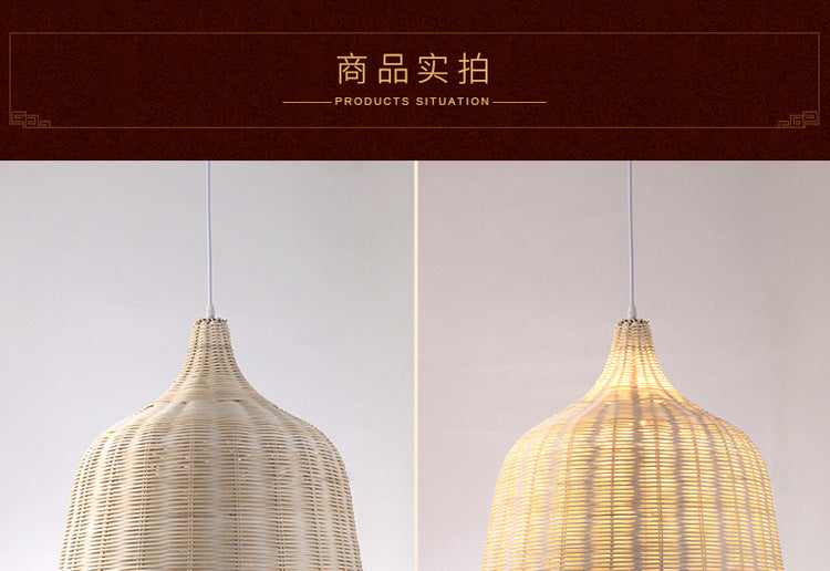 Hand-Knit Bamboo Pendant Ceiling Light